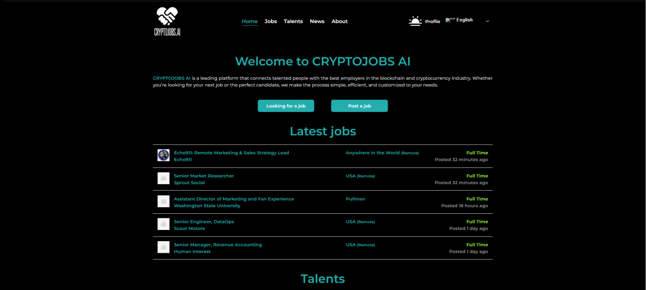 CryptoJobs AI - До